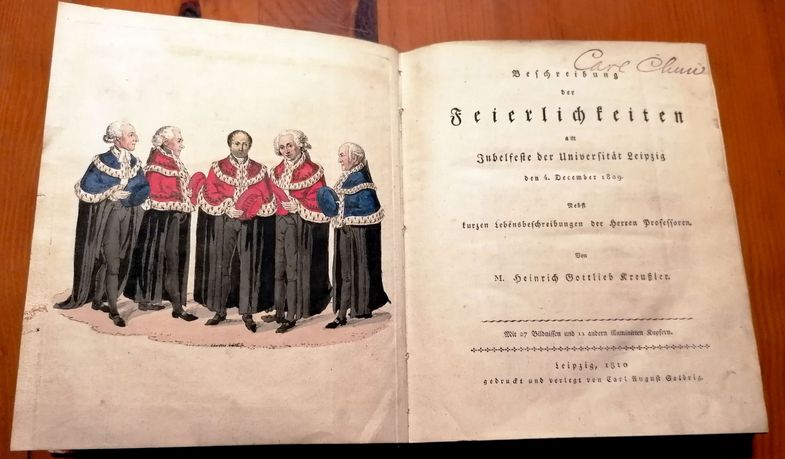 Buch über das Universitätsjubiläum 1809 aus dem Besitz des ehemaligen Rektors Carl Chun