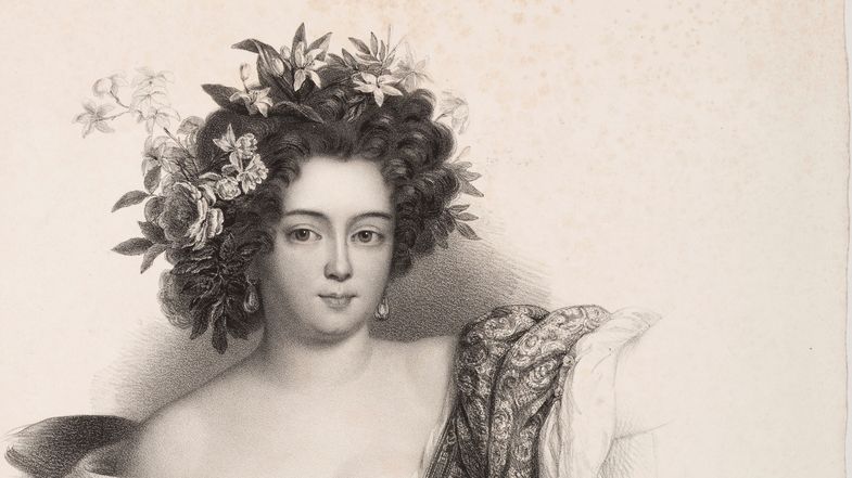 Zu sehen ist das Gemälde „Sophie Dorothea, Kurprinzessin von Hannover, geb. Prinzessin von Braunschweig-Lüneburg-Celle, als Flora“ von Henri Gascar