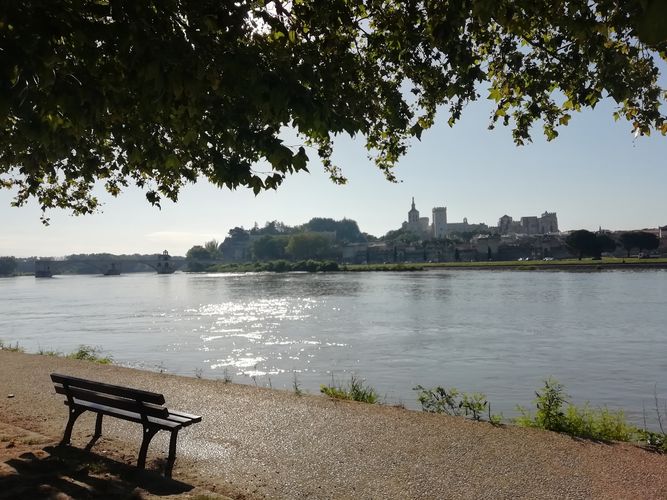 Blick auf Avignon am Morgen während einer Stadtführung