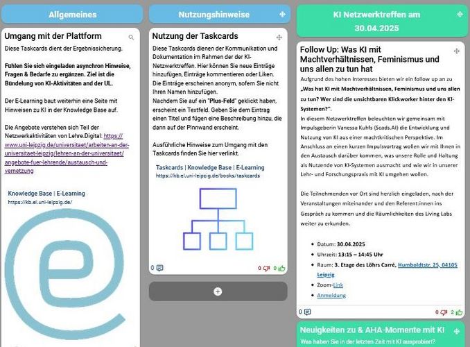 Einige Task Cards.