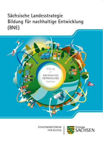 Cover der Publikation „Sächsische Landesstrategie Bildung für nachhaltige Entwicklung“.