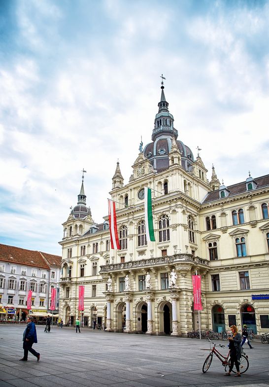 Zu sehen ist das Rathaus von Graz