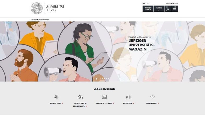 Ein Screenshot des Leipzigers Universitätsmagazins ist zu sehen.